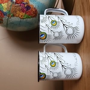 Frida Kahlo enamel mugs set of 2